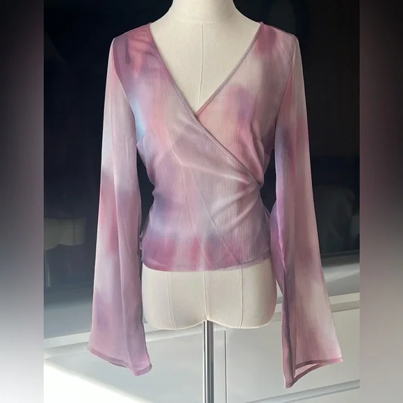 H&M Sheer Pink/Lavender Wrap Top and Dress - Picture 3 of 6